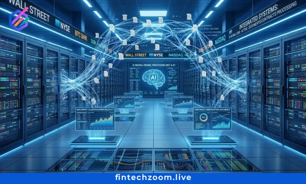 AI finance job cuts 2026 - banking automation tools including RPA and LLMs processing financial data in server infrastructure