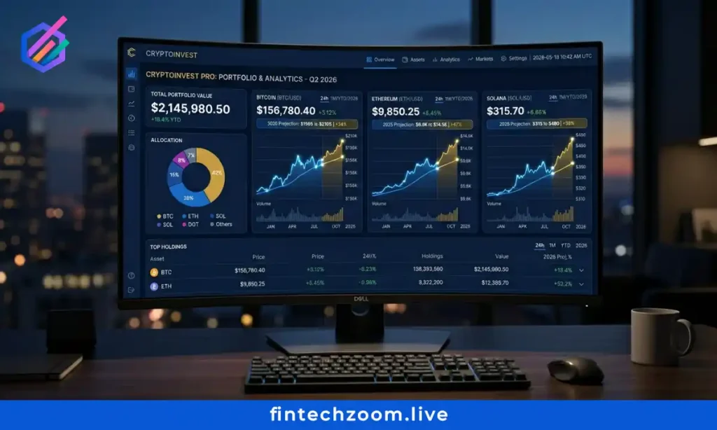 Best crypto to buy 2026 investment dashboard showing price charts and portfolio growth projections for top cryptocurrencies