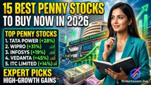 Best penny stocks 2026 illustration with rising arrow and stock tickers