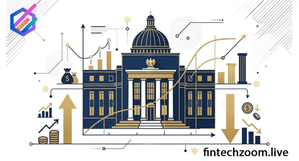 Federal Reserve building with yield curve illustration representing Fed interest rate decisions and bond market impact