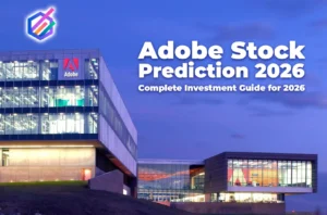 A financial dashboard visualization representing ADBE stock performance trends and investment data for the FintechZoom Adobe Stock 2026 guide.
