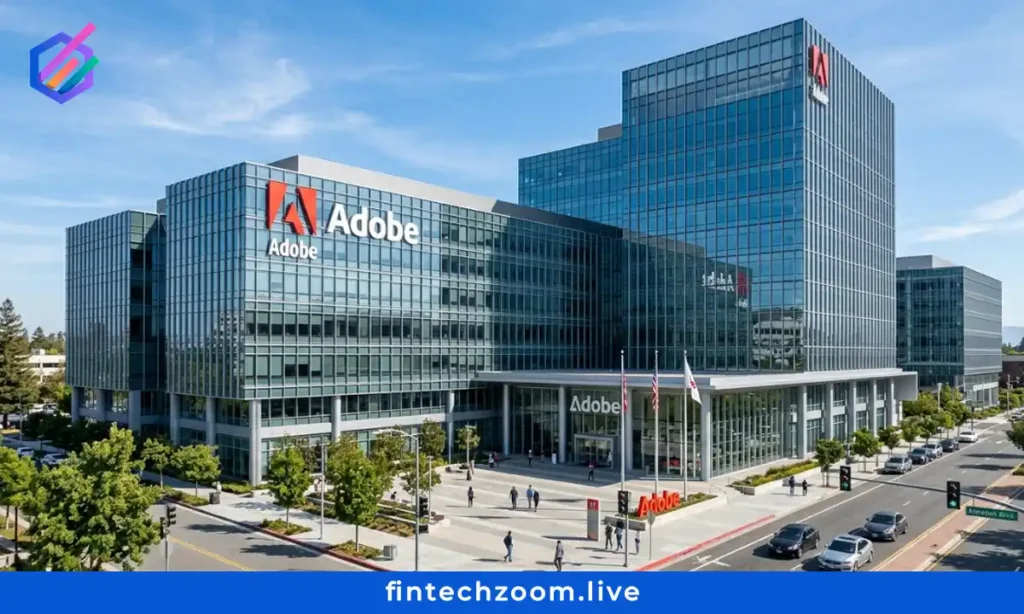 FintechZoom Adobe Stock ADBE investment analysis chart showing 2026 price performance and growth trends