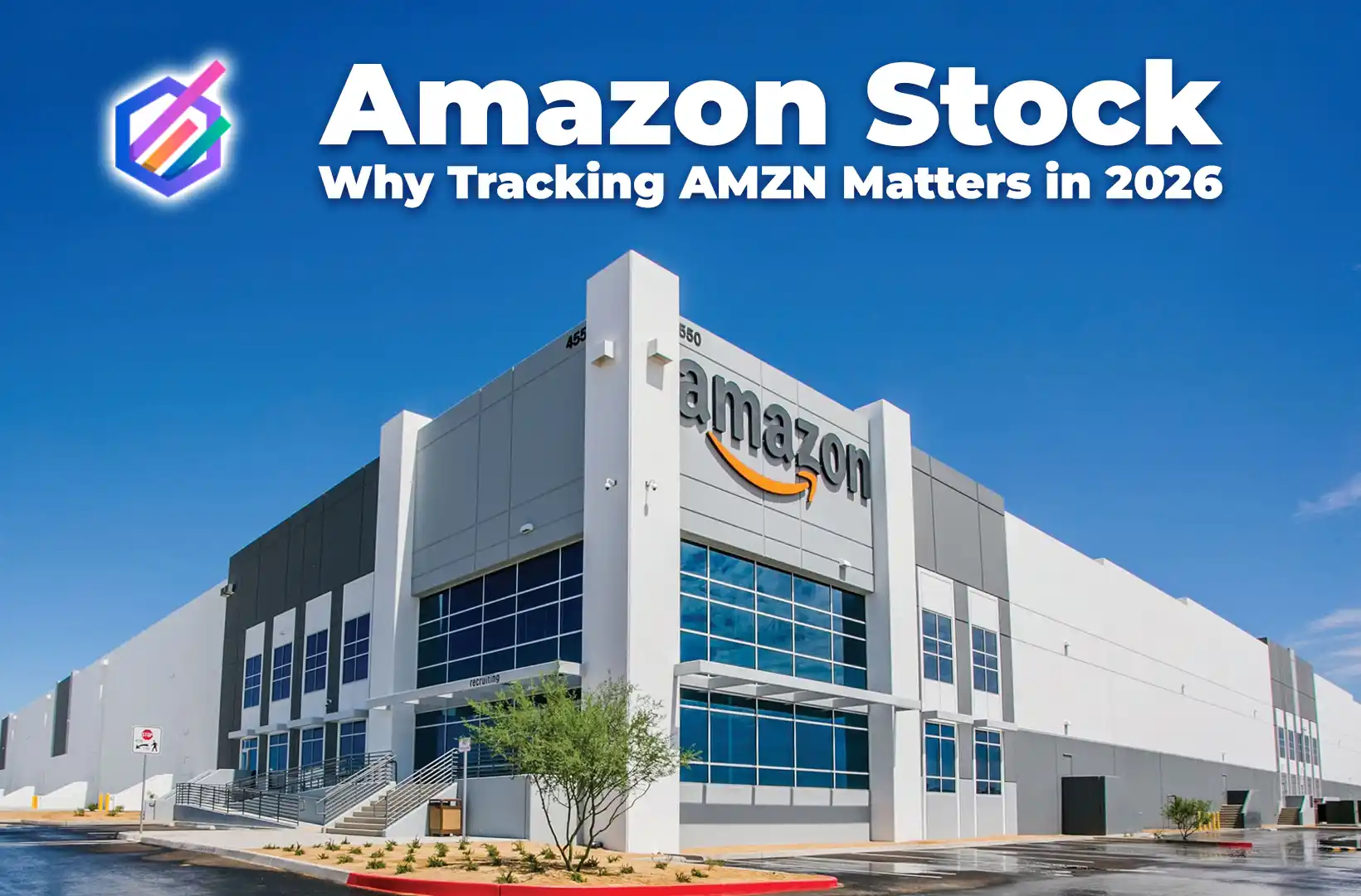 FintechZoom Amazon stock price chart showing 2026 upward performance trends on a professional trading dashboard
