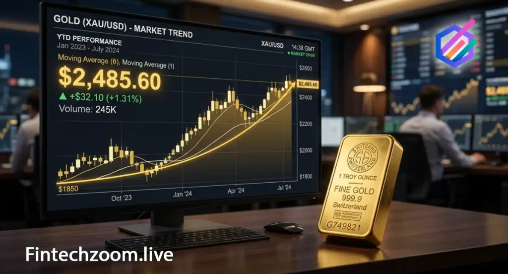 Gold price today live chart showing per ounce price trend in 2026