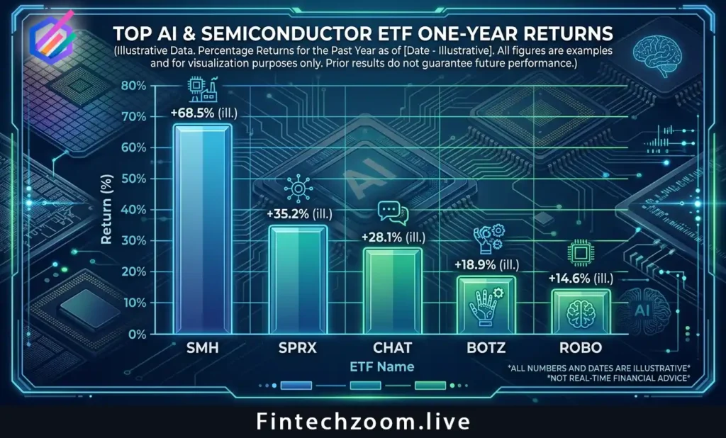 AI ETF performance chart 2026 showing top performing artificial intelligence funds