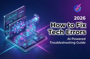 AI-powered error resolution dashboard displaying real-time monitoring and automated troubleshooting