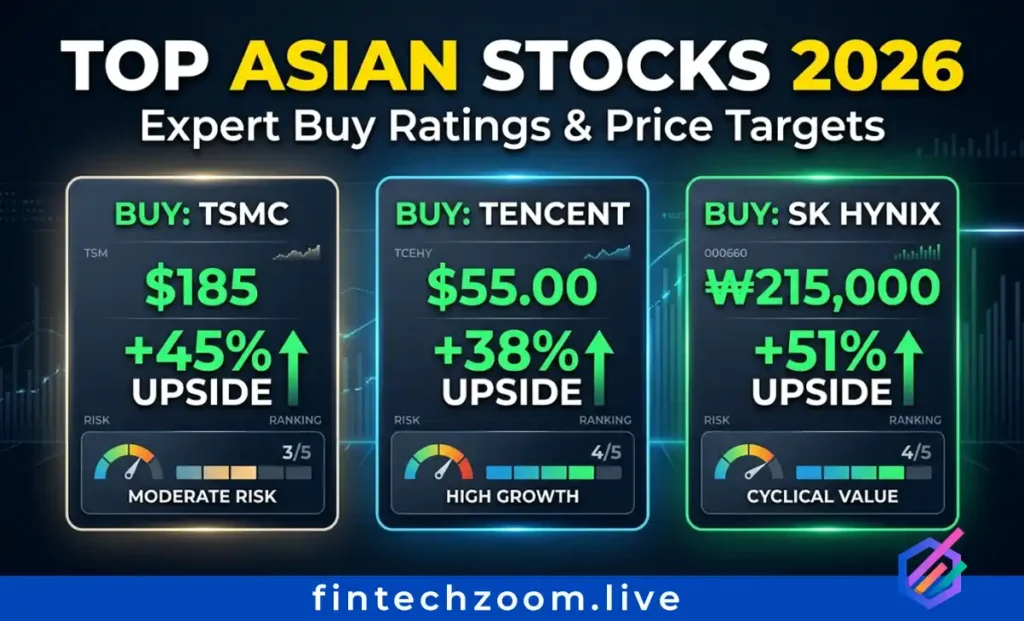 Best Asian stocks to buy in 2026 including TSMC Tencent and SK Hynix with price targets