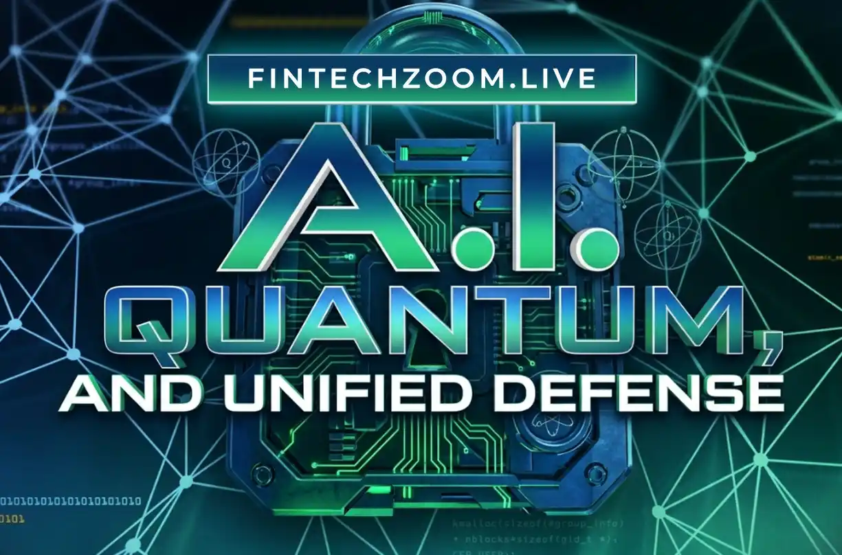 Advanced digital lock with AI and quantum symbols for fintech cybersecurity
