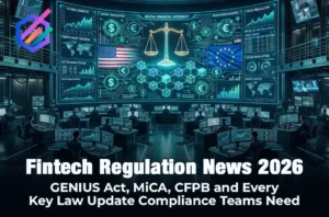 fintech regulation news 2026 global compliance overview GENIUS Act MiCA CFPB
