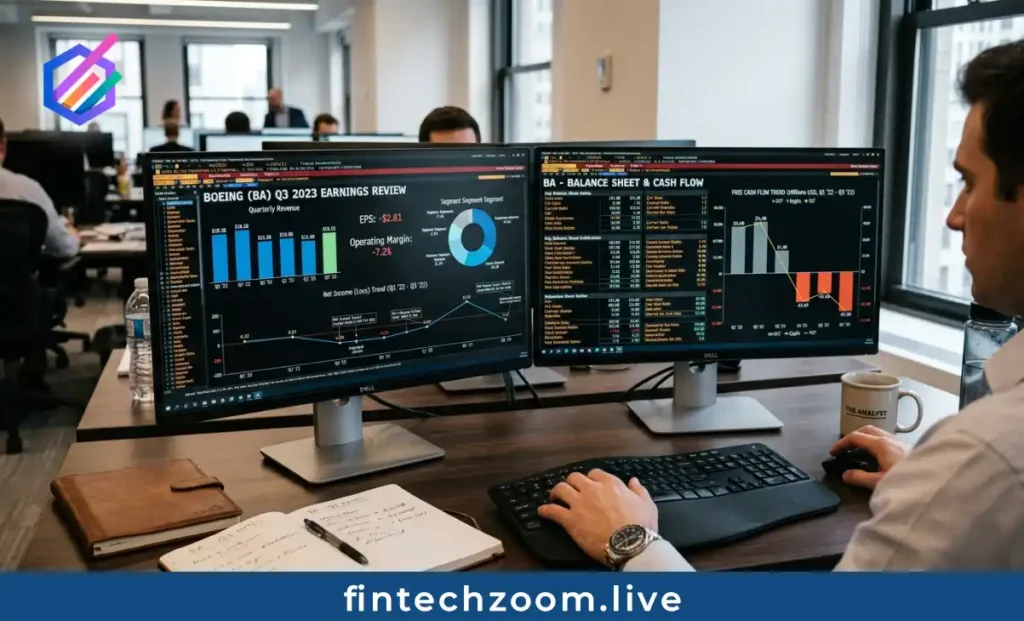 Analyst workspace showing Boeing BA financial metrics and balance sheet data
