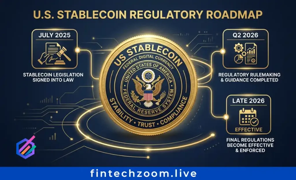 fintech regulation news 2026 GENIUS Act stablecoin rulemaking timeline
