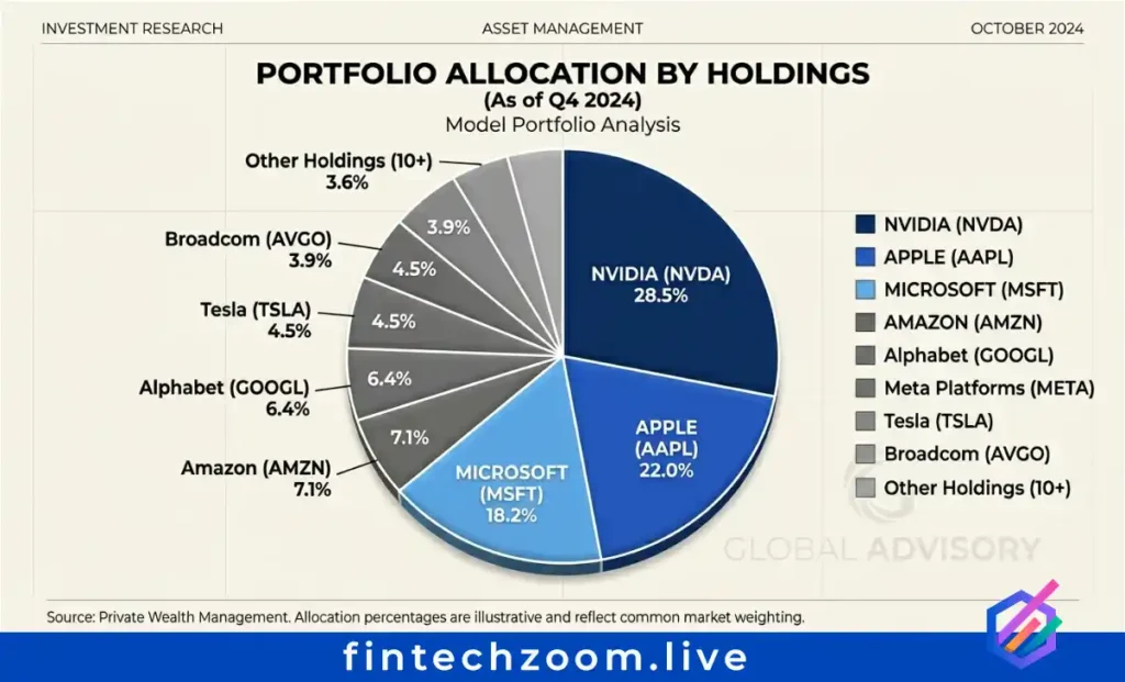 Top 10 holdings of Vanguard Total Stock Market Index Fund showing Magnificent 7 concentration