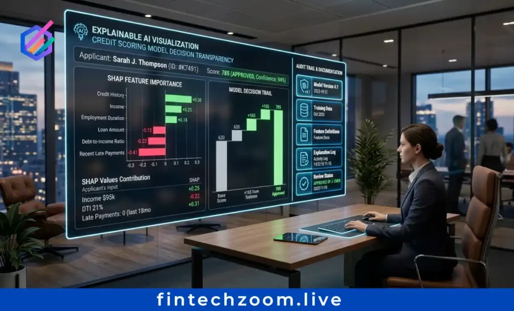 Explainable AI credit scoring showing model transparency and audit trails