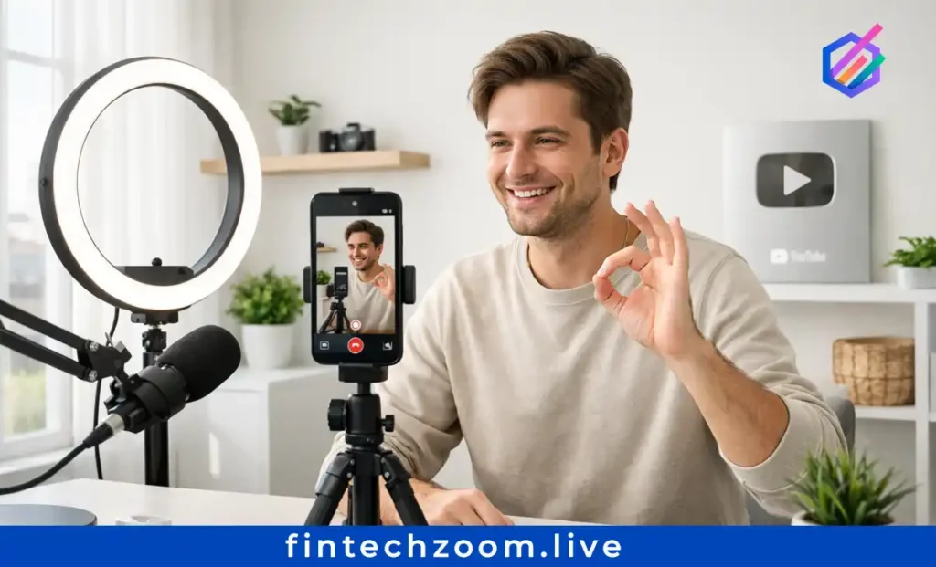 youtube news today | Creator filming YouTube Shorts content in home studio setup