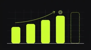 Bar chart of Nvidia quarterly revenue rising from $57.0B in Q3 fiscal 2026 to $96.2B in Q2 fiscal 2027, with a dashed bar for $108B guidance